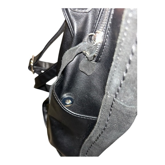 Moda Luxe Convertible Black Leather Backpack - Picture 7 of 10